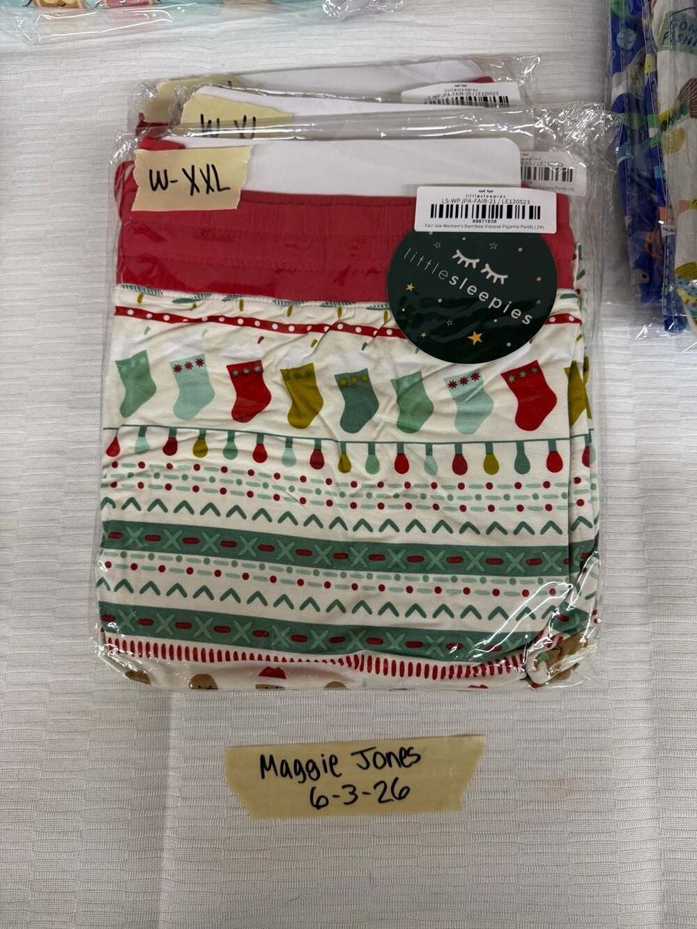 Little Sleepies Fair Isle Women's Bamboo Viscose Pajama Pants Size 2XL